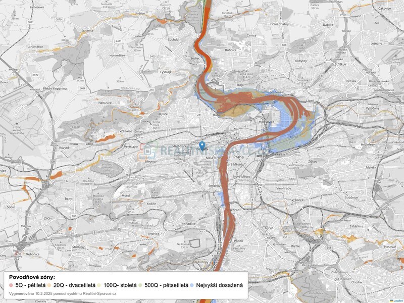 Mapa povodňových oblastí: obec