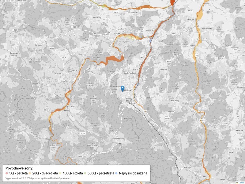 Mapa povodňových oblastí: obec