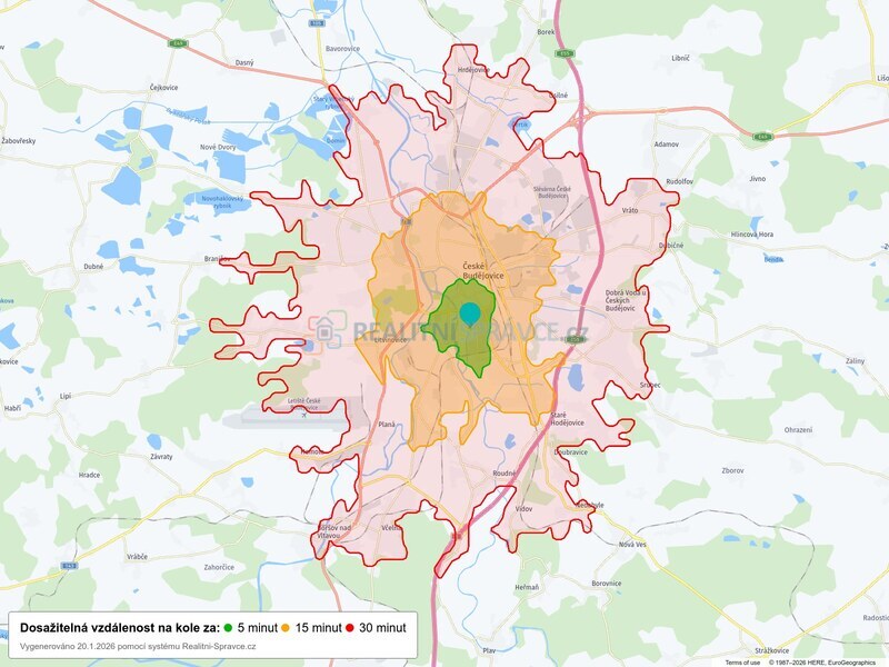 Dosažitelná vzdálenost: kolo
