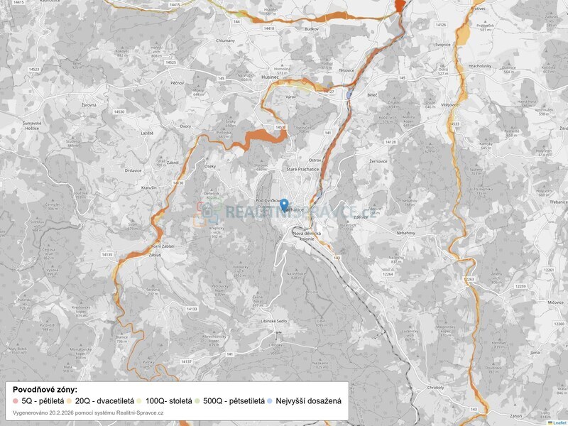 Mapa povodňových oblastí: obec