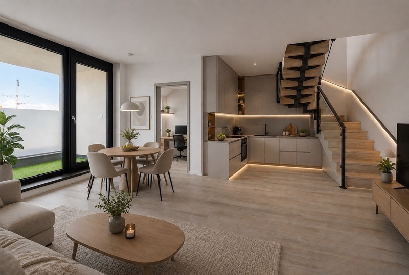 Moderní mezonetový byt 4+kk (88,52m²) se třemi terasami v centru Českých Budějovic