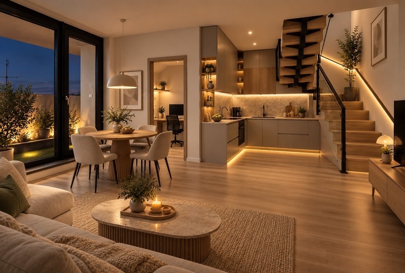 Moderní mezonetový byt 4+kk (88,52m²) se třemi terasami v centru Českých Budějovic