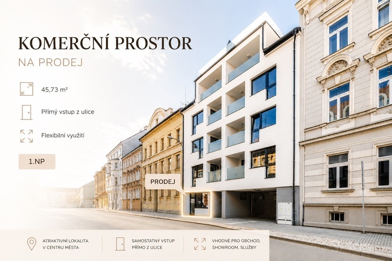 Prodej komerčního prostoru 45 m² – České Budějovice, ul. Štítného