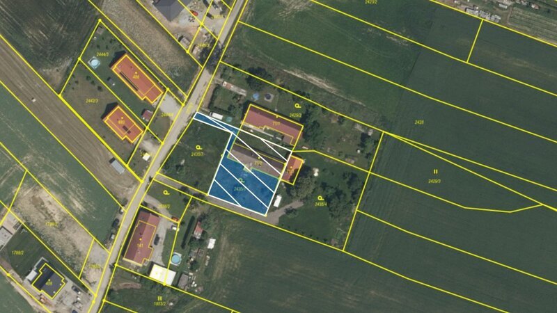 Prodej stavebního pozemku 1058 m²  Štěpánovice - Skalice